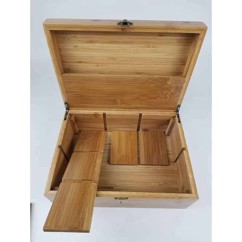 Best sell bamboo stash box weed accessories with grinder weed and smell proof glass jars
