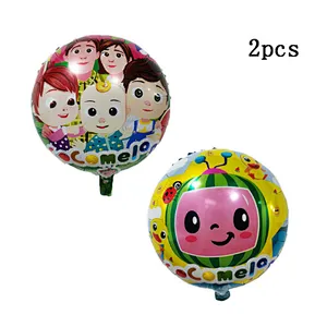 7Pcs Cocomelon Latex Balloon Foil Number Ballon Baby Shower Birthday Party Decoration Kids Early Education Cartoon Gift Supplies