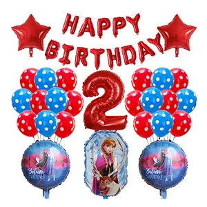 Frozen Party Latex Balloon Set Girl Kids 1 2 3 4 5 6 7 8 9 Birthday Party Decor Baby Shower Number Balloons Globos Supplies