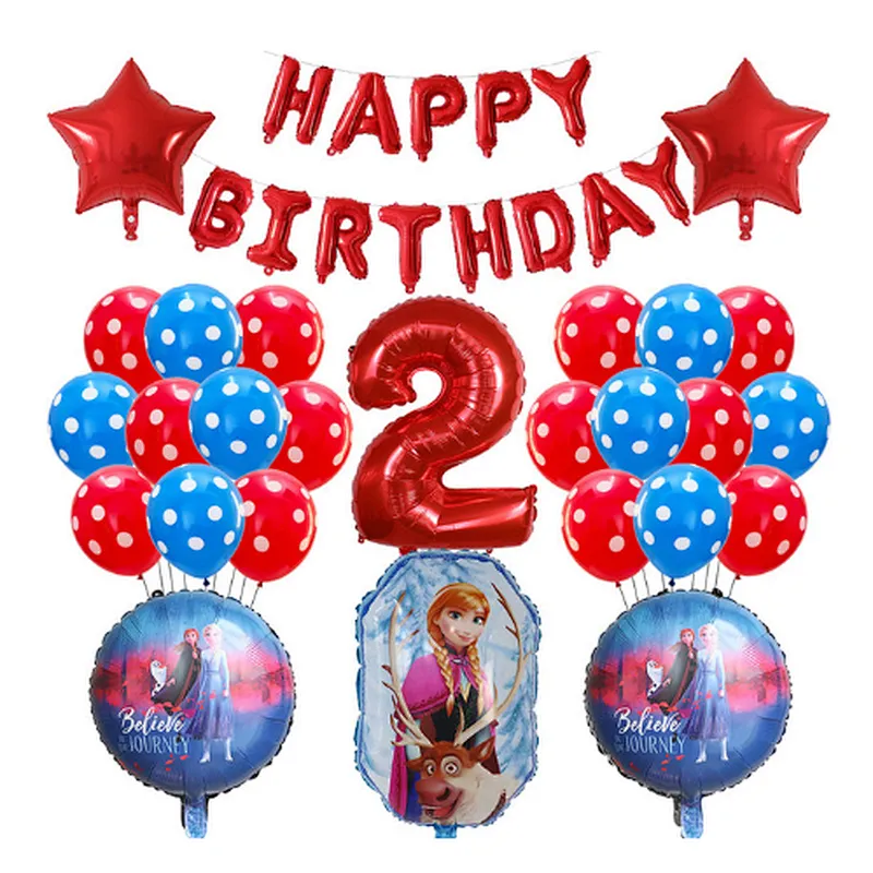 Frozen Party Latex Balloon Set Girl Kids 1 2 3 4 5 6 7 8 9 Birthday Party Decor Baby Shower Number Balloons Globos Supplies