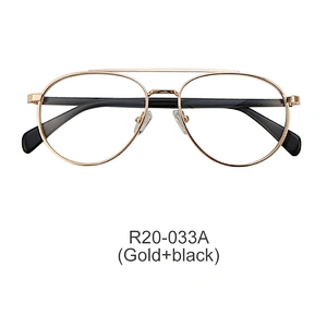 Hot selling classic round metal optical frame double bridge wide rim wire frames eyeglasses frames