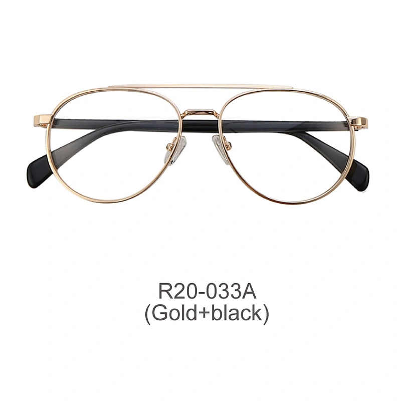 Hot selling classic round metal optical frame double bridge wide rim wire frames eyeglasses frames