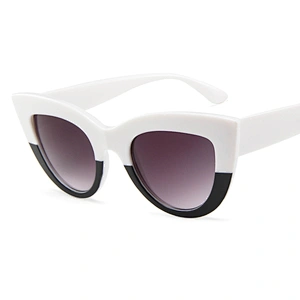 18004 Fashion Black Vintage Plastic Frames Women Cat Eye Sunglasses
