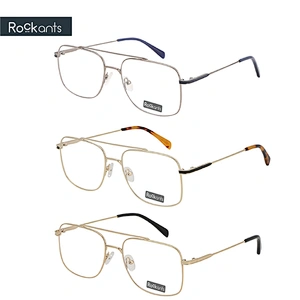 classic double bridge men eyeglasses care products square metal