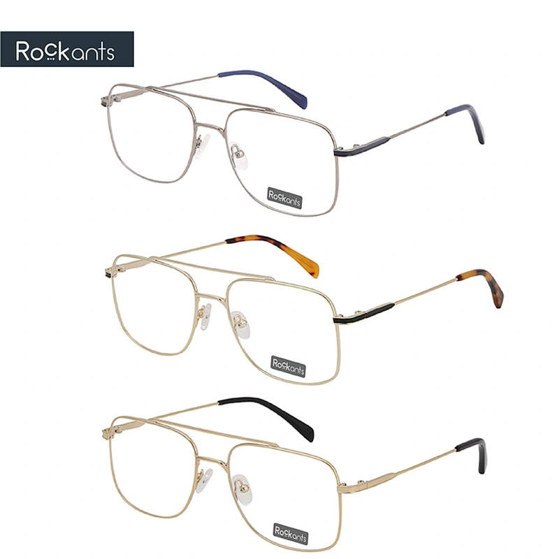 classic double bridge men eyeglasses care products square metal