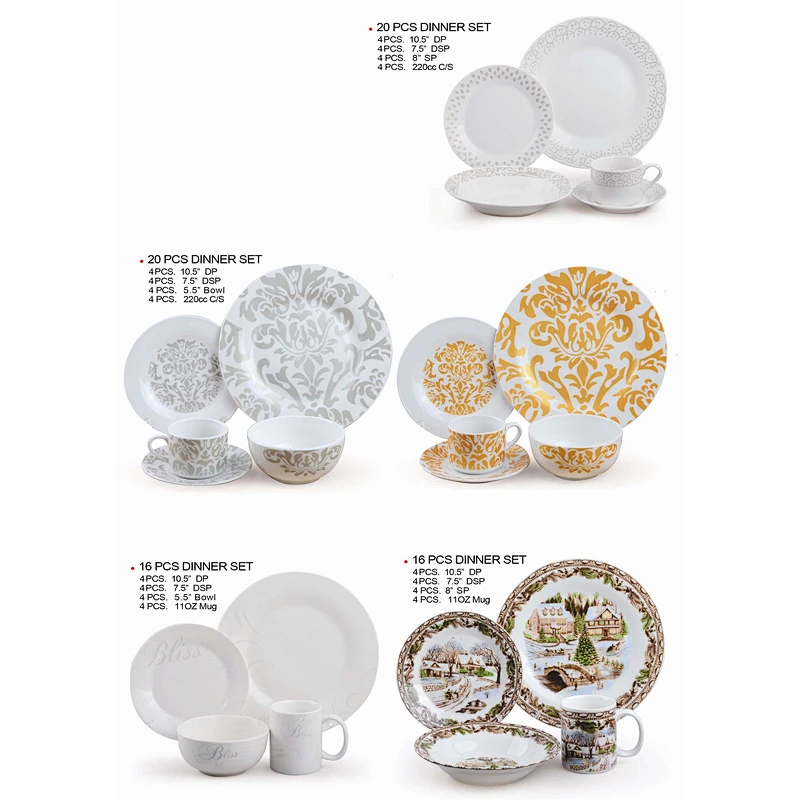 PORCELWARE DINNER SETS