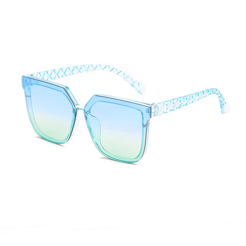 2021 Vintage Retro Style 8 Colors Big Square Crystal Gradient Feeling Full Rim Diamond Cut Sunglasses