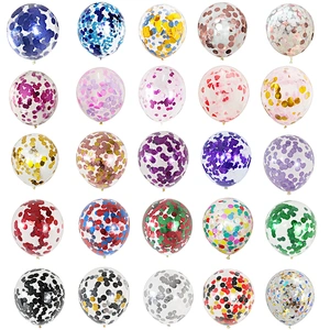 Multicolor 12inch 2.5cm Large Confetti Latex Balloons for Party Decorations