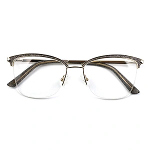 Luxury shining high quality women's metal optical glasses eyewear eyeglasses frames