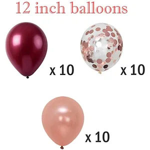 China Supplier Helium Balloon Set High quality Rose Gold Pompom Happy birthday Letter Set