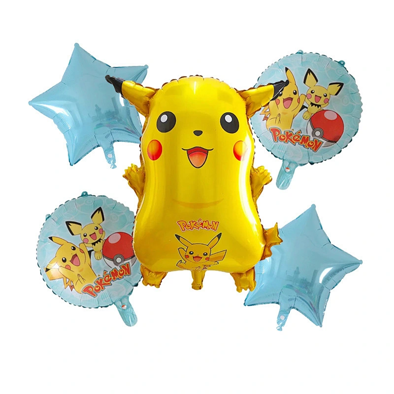 Pikachu cartoon character shape aluminum foil balloon set kids toy balloon birthday party decoration wholesale