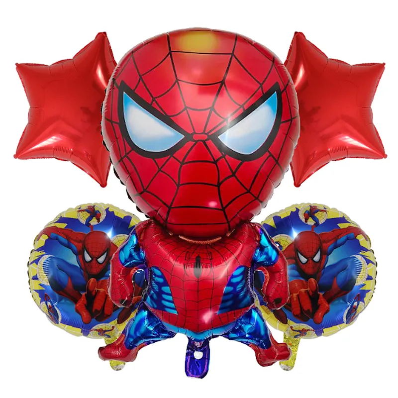 Wholesale Children Birthday Party Decoration Cartoon Foil Balloon Iron Man Spiderman 5PCS Set