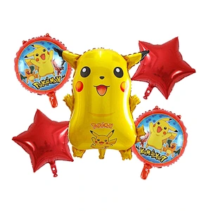 Pikachu cartoon character shape aluminum foil balloon set kids toy balloon birthday party decoration wholesale