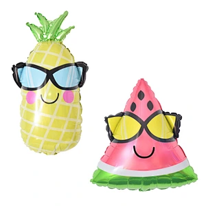 Hot sale fruit theme aluminum foil balloons orange/lemon/bananas/watermelon ect shaped balloon