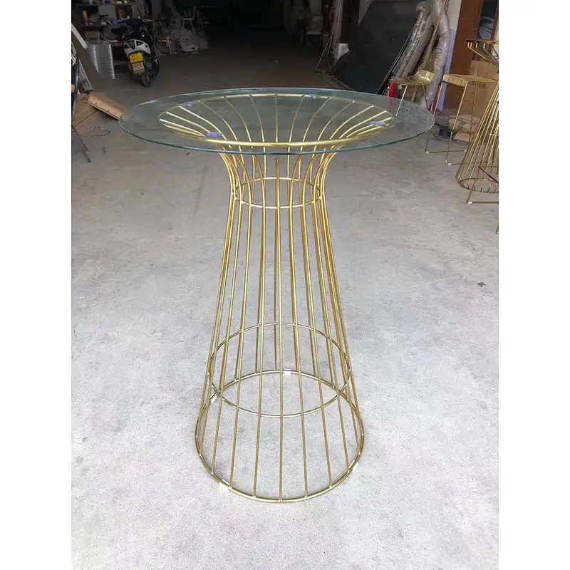 Glass wire corktail table