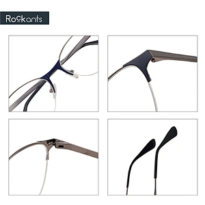 fashion cat eye half rim women metal optical two color eyeglasses frames