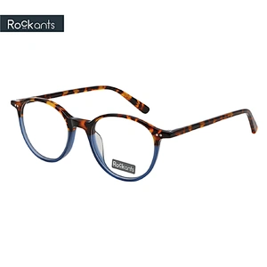 Latest design retro for woman acetate optical frame round eyeglasses