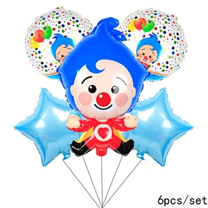 Cheap Cartoon Clown Foil Balloons Children Birthday Party Decorations Kids Lovely Clown Balls Baby Shower Air Globos Toys