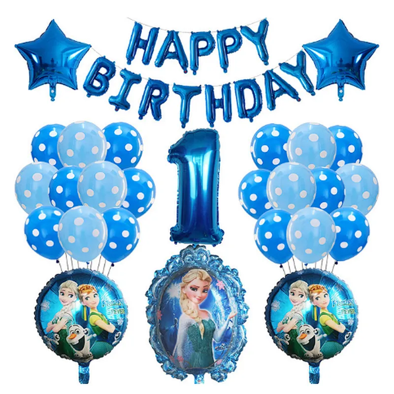 Frozen Party Latex Balloon Set Girl Kids 1 2 3 4 5 6 7 8 9 Birthday Party Decor Baby Shower Number Balloons Globos Supplies