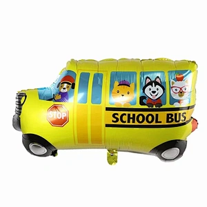 6 Pcs Cartoon Auto Balloon Fire Truck Engineering Vehicle Foil Balloon Ambulance For Kids Birthday Party Decoration