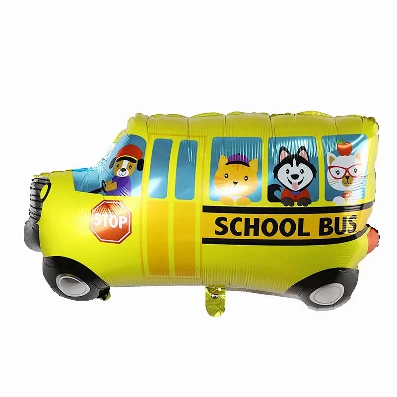 6 Pcs Cartoon Auto Balloon Fire Truck Engineering Vehicle Foil Balloon Ambulance For Kids Birthday Party Decoration