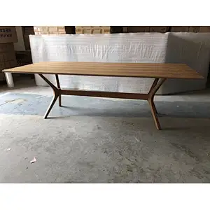 Rectangular wooden dining table