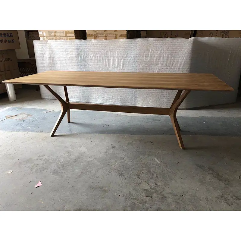 Rectangular wooden dining table