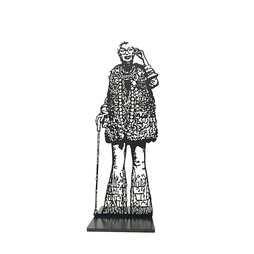 Black Powder Coated Steel Elder Lady