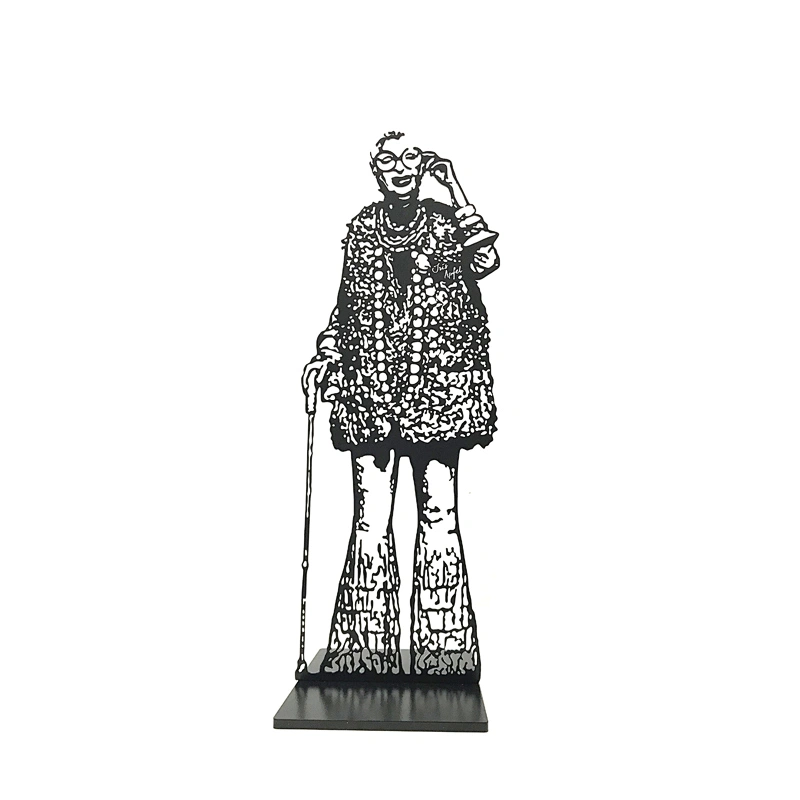 Black Powder Coated Steel Elder Lady