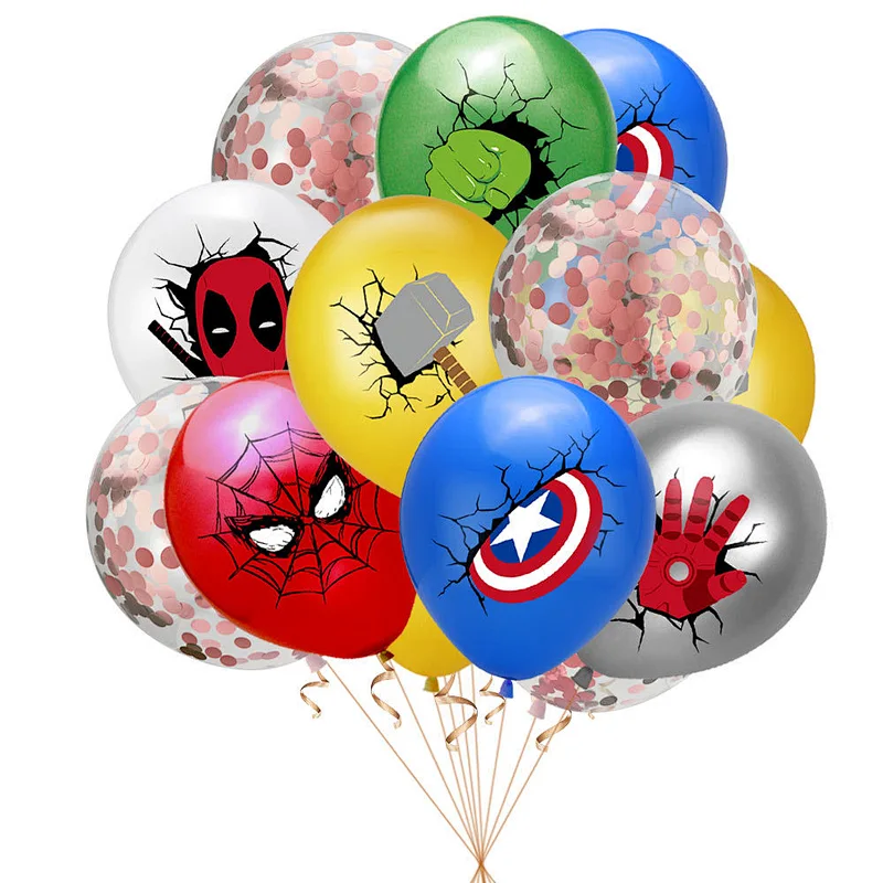 The Avengers Latex Balloons  with Conffeti Latex Balloon Birthday Party Decorations for Girls Women