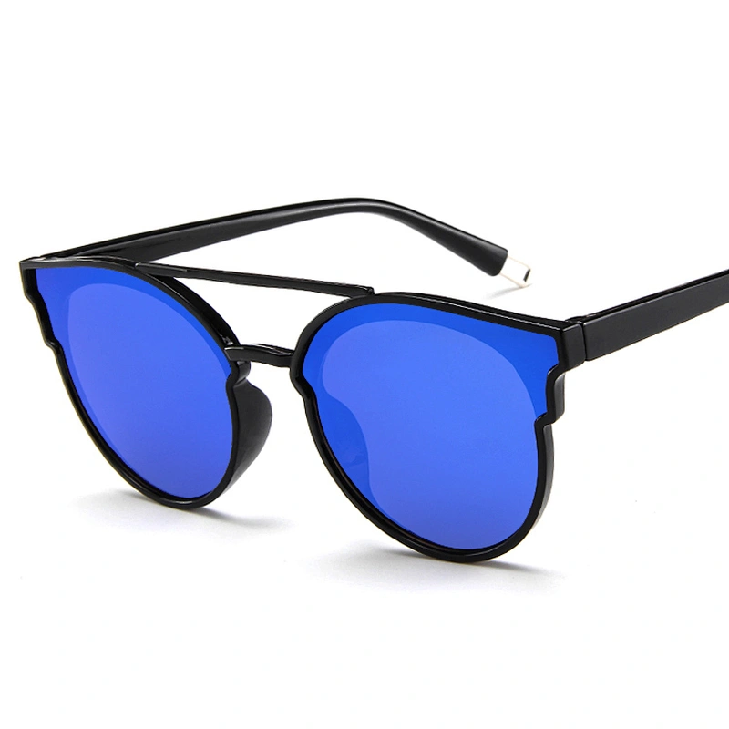 Amazon Popular Uv 400 Big Frame Double Bridges Thin Temple Womens Metal Sunglasses