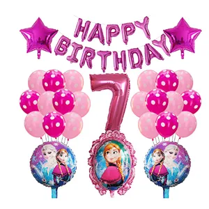 Frozen Party Latex Balloon Set Girl Kids 1 2 3 4 5 6 7 8 9 Birthday Party Decor Baby Shower Number Balloons Globos Supplies
