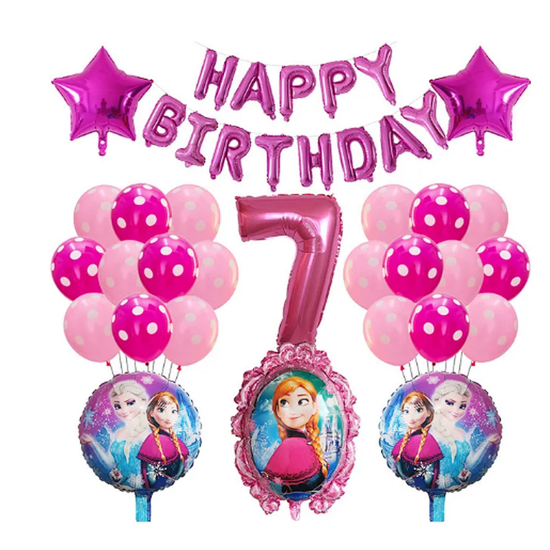 Frozen Party Latex Balloon Set Girl Kids 1 2 3 4 5 6 7 8 9 Birthday Party Decor Baby Shower Number Balloons Globos Supplies
