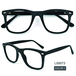 2021 Classic Fashion Unisex Black Square Acetate Clear Frames Optical Glasses Eyeglasses