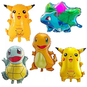 Cartoon Character Foil Balloons For Party Decorations Kids Toys Pikachu Myrtle Frog Seed Series Helium Foil Balloons