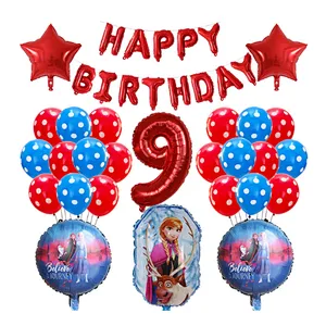 Frozen Party Latex Balloon Set Girl Kids 1 2 3 4 5 6 7 8 9 Birthday Party Decor Baby Shower Number Balloons Globos Supplies