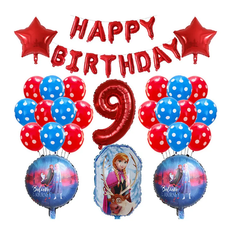 Frozen Party Latex Balloon Set Girl Kids 1 2 3 4 5 6 7 8 9 Birthday Party Decor Baby Shower Number Balloons Globos Supplies