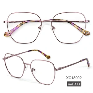 5 color fashionable metal big size optical frame newest design geometry eyewear frame