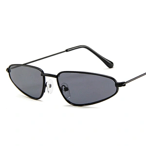 Women Cateye Shades Glasses Custom Logo Vintage Metal Small Triangle Cat Eye Sunglasses