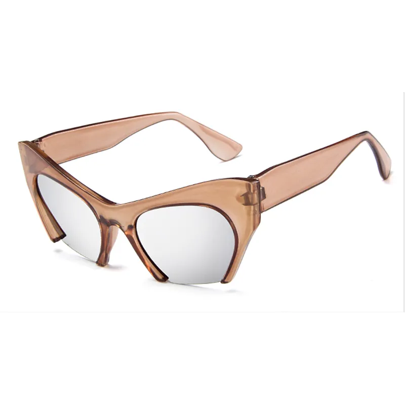 Hot Sale Eyewear Fashion 2021 AC Lens Unique Half Rim Shield Sunglasses
