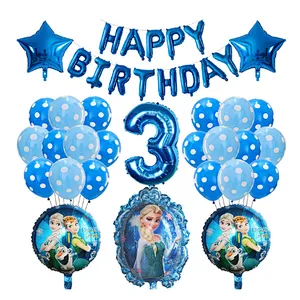 Frozen Party Latex Balloon Set Girl Kids 1 2 3 4 5 6 7 8 9 Birthday Party Decor Baby Shower Number Balloons Globos Supplies
