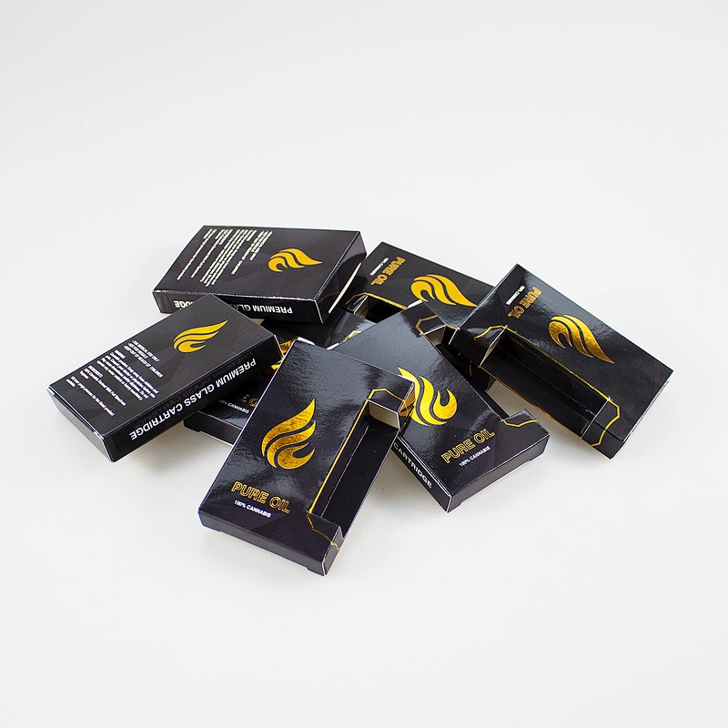 gold foil logo stamping paper package box for disposable vaping