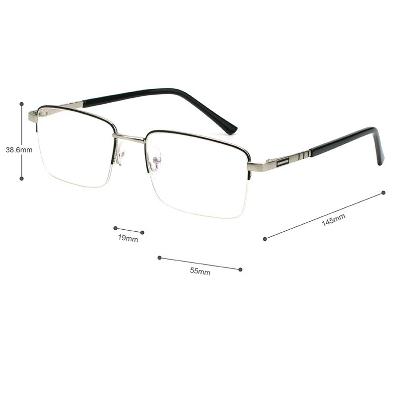 New fashion Custom hot sale square metal blue light blocking spectacle optical frame glasses for men