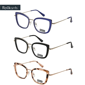 New fashion cat eye women acetate metal optical eyeglasses frames spectacles eyeglasses frames