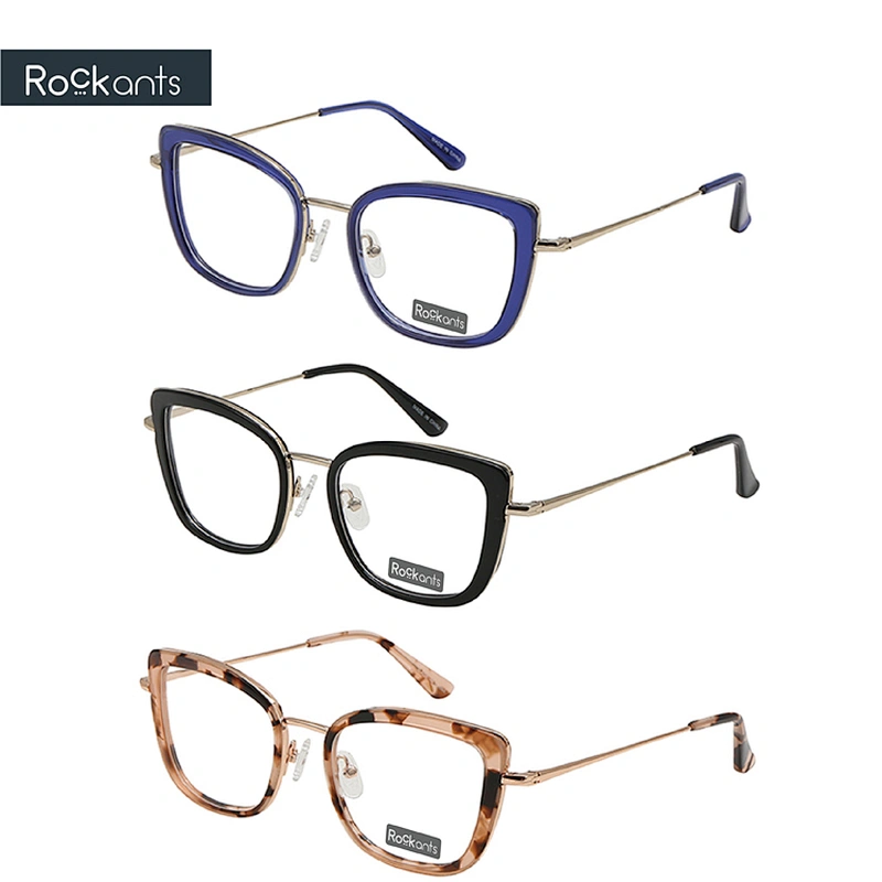 New fashion cat eye women acetate metal optical eyeglasses frames spectacles eyeglasses frames