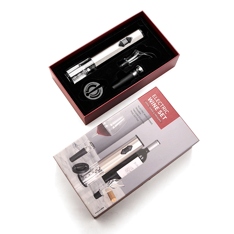 JWS001 4 in 1 Stainless Steel Opener kitchen Accessories Gift Set for Red Wine