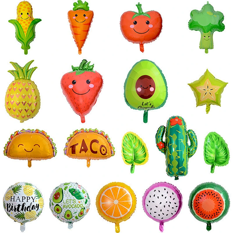 Hot sale fruit theme aluminum foil balloons orange/lemon/bananas/watermelon ect shaped balloon