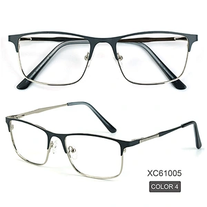 Multi color fashion design metal frame optical eyeglasses square lens gentleman dress