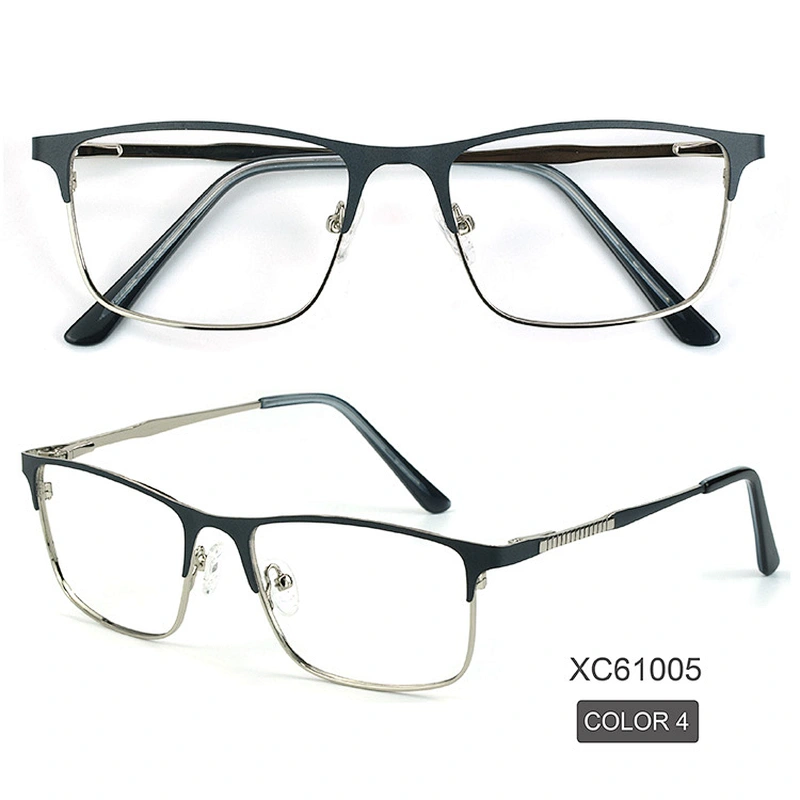 Multi color fashion design metal frame optical eyeglasses square lens gentleman dress