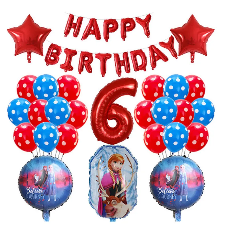 Frozen Party Latex Balloon Set Girl Kids 1 2 3 4 5 6 7 8 9 Birthday Party Decor Baby Shower Number Balloons Globos Supplies